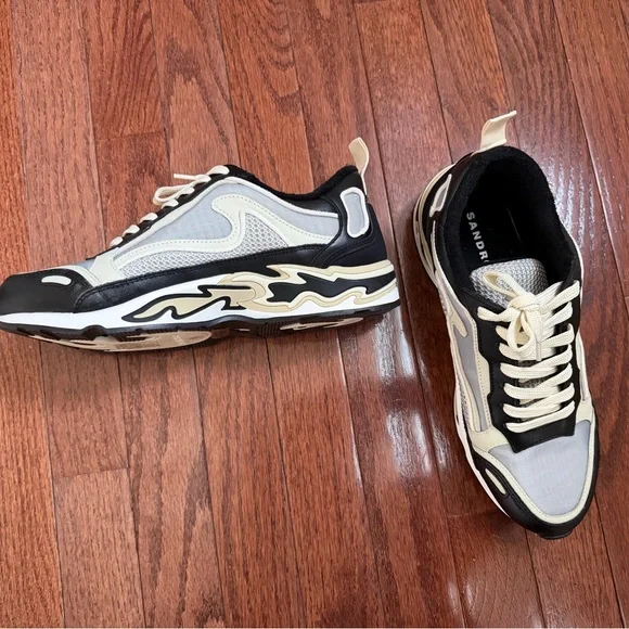 Sandro Black and Cream Women's Sneakers - Picture 2 of 4